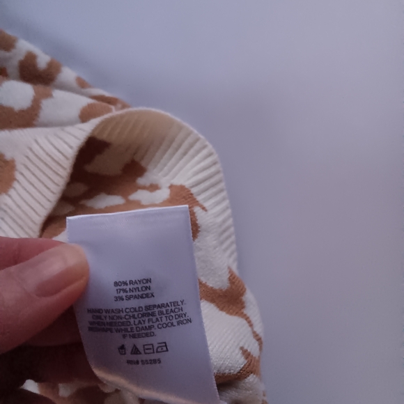 Express Strapless Knit Leopard Animal Print and Black Tube Top Set - Picture 5 of 5